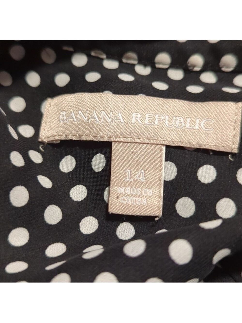 Banana Republic Black Tan Polka Dot Tank Top Size 14 - Picture 9 of 11